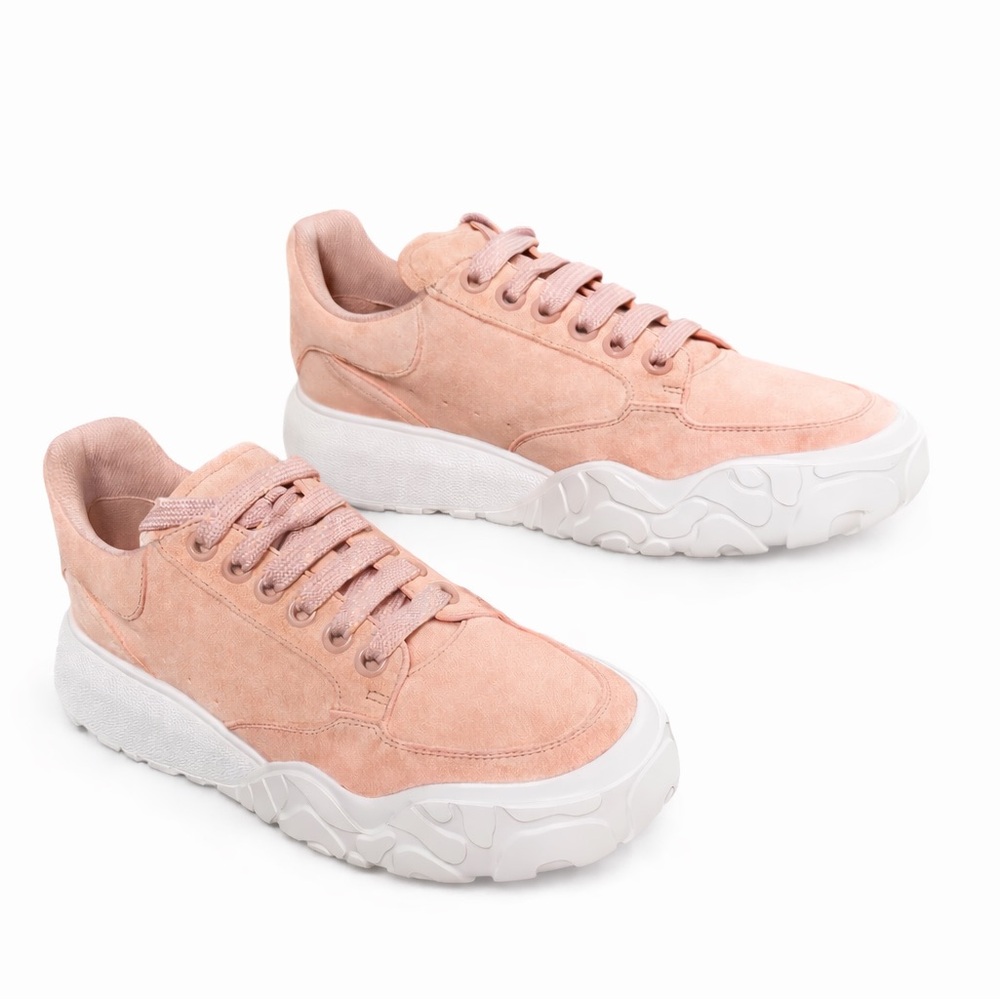 Alexander McQueen Blush Suede Oversized Sneakers – Made in Italy Sz 38 - Picture 11 of 12